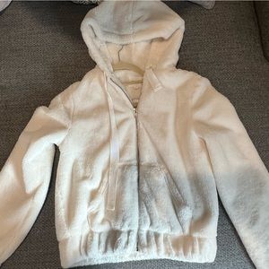 Women’s Cream Fur hooded jacket